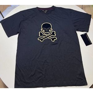 Edward Dada Gold Embroidery Skull T-Shirt Rare NWT Size 2XL